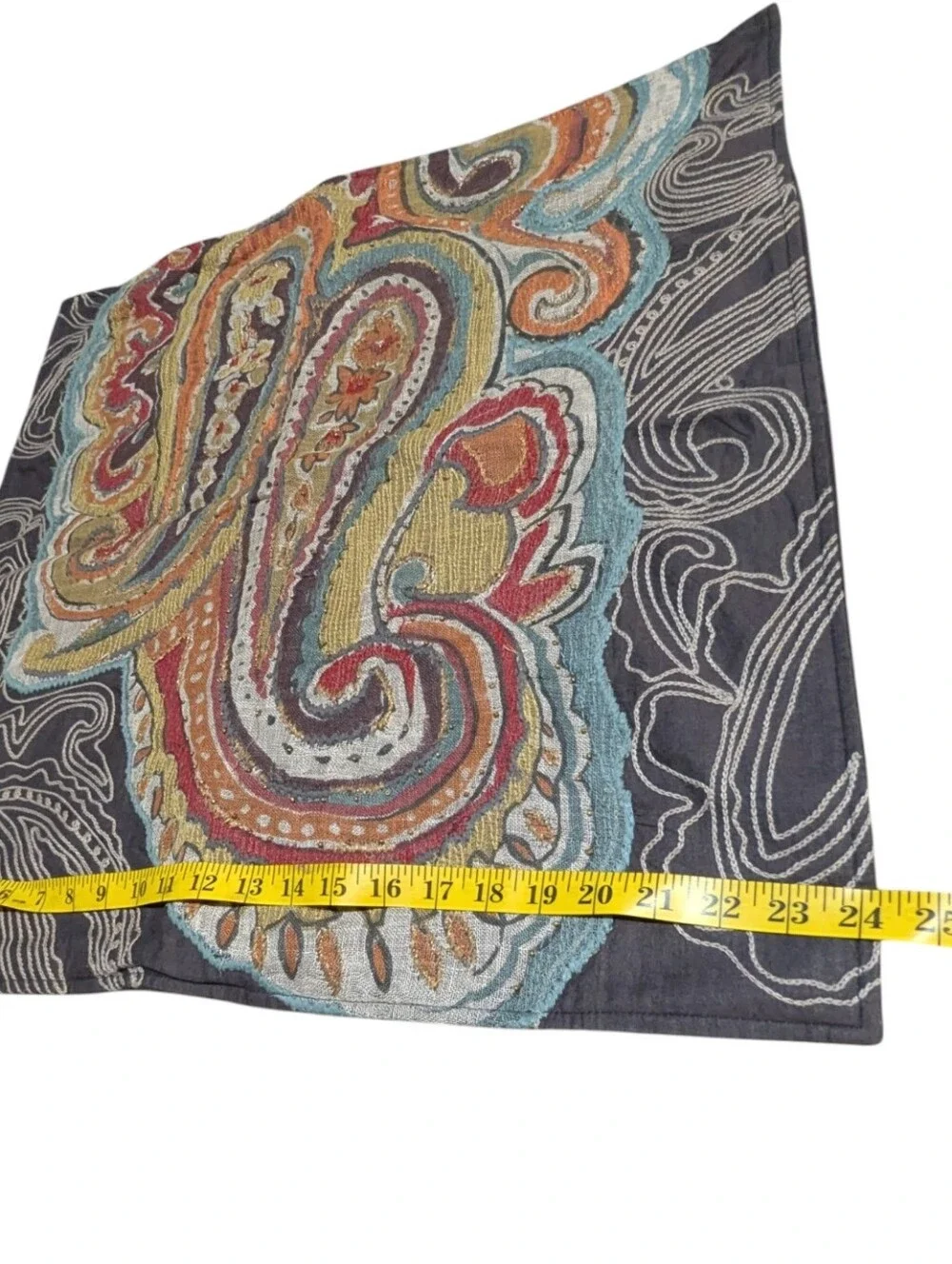 Pottery Barn Houston Paisley Pillow Cover Euro Sham Embroidered 24x24 set of 2